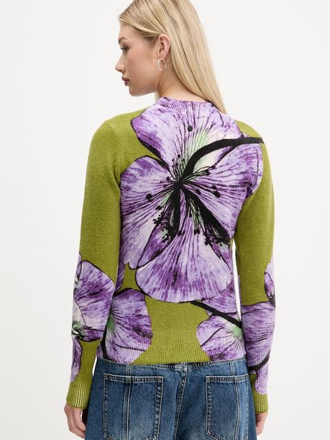 Desigual sweter ORQUIDEA LACROIX damski kolor fioletowy lekki 25WWJF42 - zdjęcie produktu nr 2