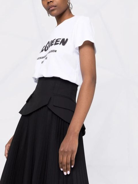 Alexander McQueen logo-print cotton T-shirt - White