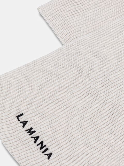 La Mania szalik wełniany MAEVE kolor beżowy gładki MAEVE - zdjęcie produktu nr 2