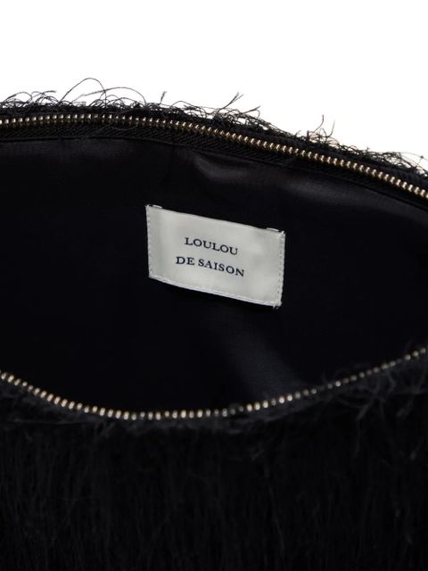 LouLou de Saison Evano fringed rectangular clutch bag - Black