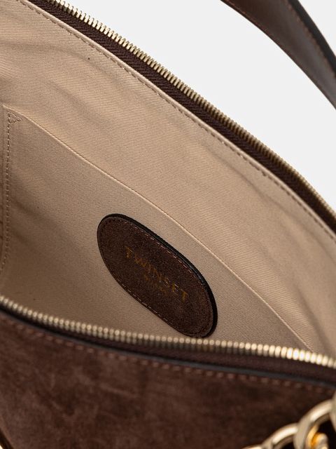 Twinset torebka zamszowa kolor brązowy 252TB7162