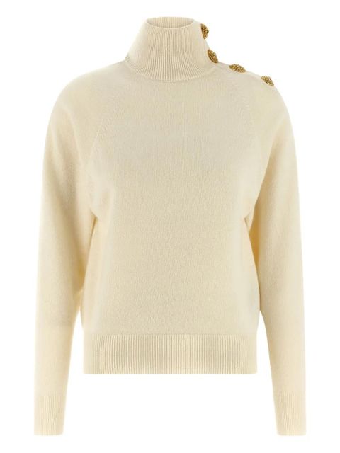 Balmain high-neck coin-button sweater - Neutrals - zdjęcie produktu nr 1