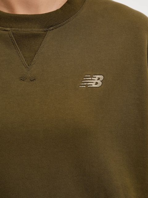 New Balance bluza bawełniana damska kolor zielony gładka WT41500WDL