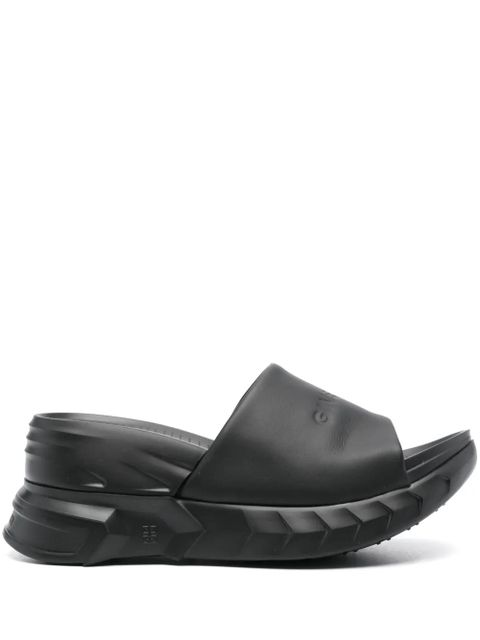 Givenchy logo-debossed leather slides - Black - zdjęcie produktu nr 1