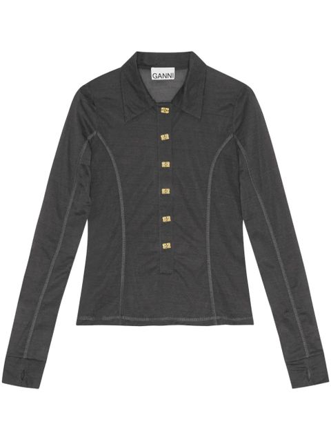 GANNI semi-sheer top - Grey - zdjęcie produktu nr 1