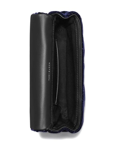 Tory Burch mini Kira diamond-quilted velvet cross body bag - Blue