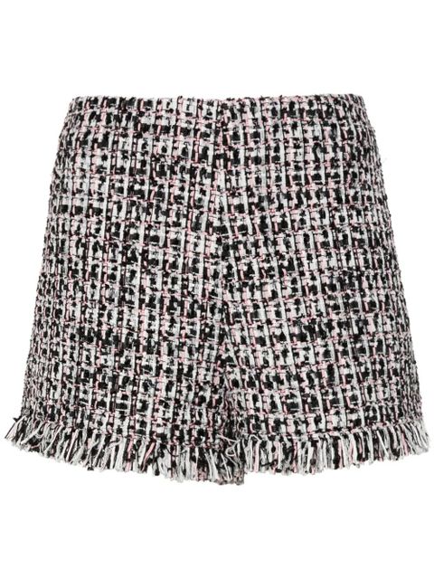 Self-Portrait tweed fringed shorts - Black - zdjęcie produktu nr 1