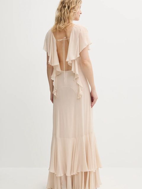 Twinset sukienka kolor beżowy maxi rozkloszowana 251TS2180 - zdjęcie produktu nr 2