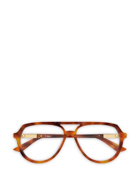 Chloé Eyewear pilot-frame glasses - Brown - zdjęcie produktu nr 1