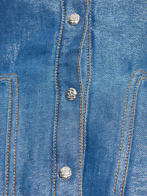 GANNI buttonned peplum denim jacket - Blue - zdjęcie produktu nr 2
