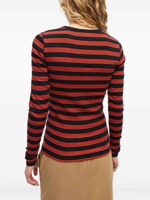 GANNI striped T-shirt - Orange