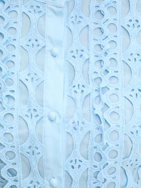 Answear.LAB koszula bawełniana damska kolor niebieski regular ze stójką