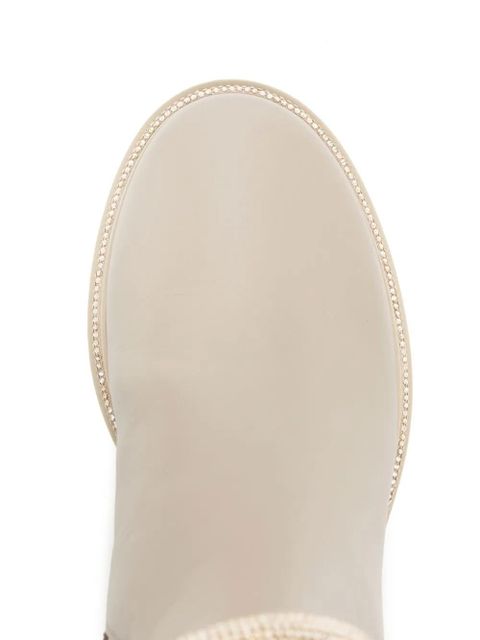 René Caovilla studded-strap leather boots - Brown