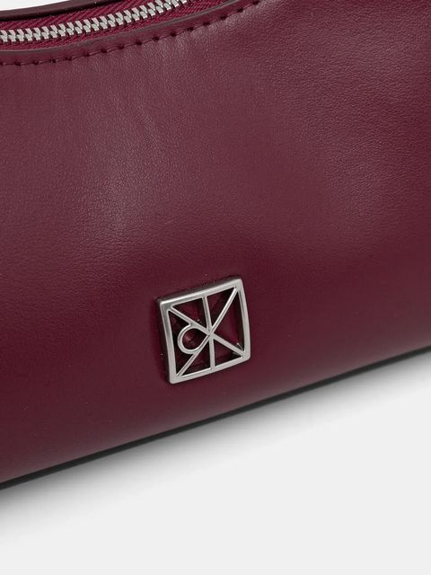 Calvin Klein torebka skórzana kolor bordowy LV04F3263G