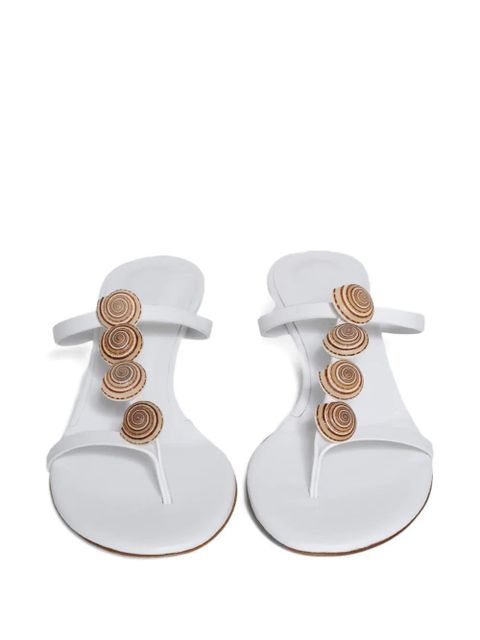 Christopher Esber 40mm Sundial seashell heeled sandals - White