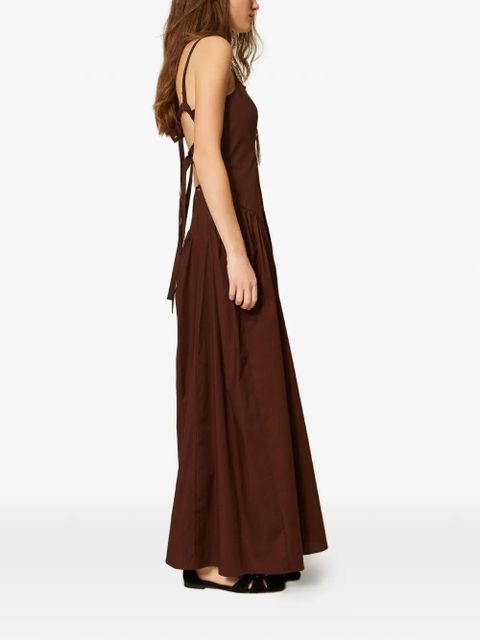TWINSET maxi poplin dress - Brown