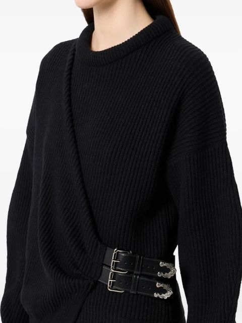 Blumarine ribbed buckle-fastening sweater - Black - zdjęcie produktu nr 2