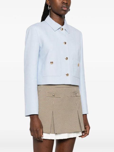 Maje front-pocket button-fastening jacket - Blue