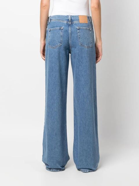 Magda Butrym logo-patch wide-leg jeans - Blue