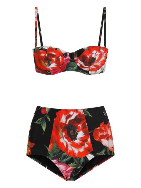 Dolce & Gabbana floral-print bikini set - Black - zdjęcie produktu nr 1