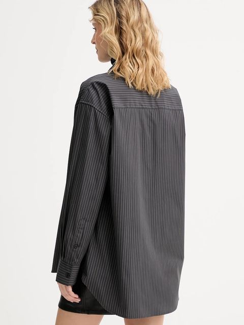 Filippa K koszula bawełniana damska kolor szary relaxed z kołnierzykiem klasycznym 31822