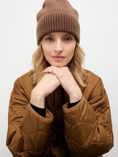 Answear.LAB czapka wełniana kolor brązowy - zdjęcie produktu nr 1