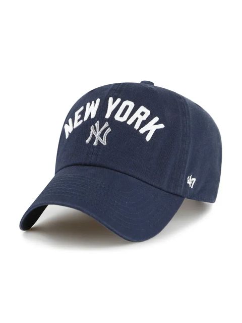 47 brand czapka z daszkiem bawełniana MLB New York Yankees kolor granatowy gładka B-RGWSC17GWS-NYE