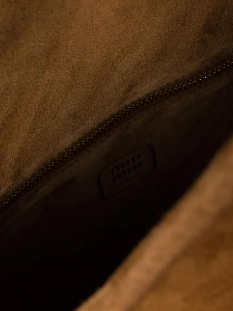 Miu Miu tassel-detail suede tote bag - Brown