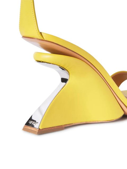 Off-White Jug wedge-heel leather sandals - Green