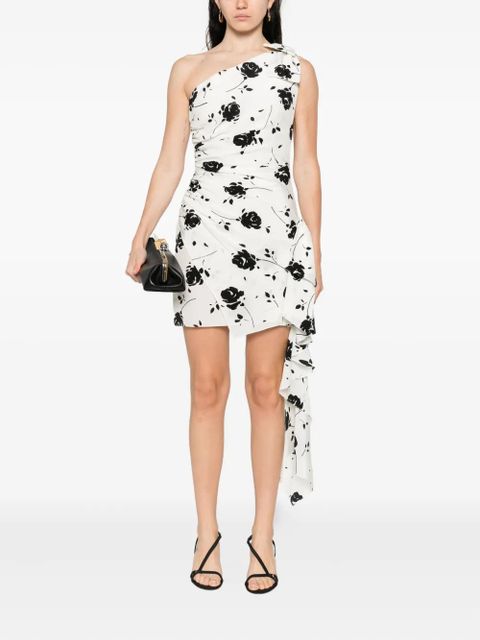 Alessandra Rich floral-print one-shoulder dress - White - zdjęcie produktu nr 2