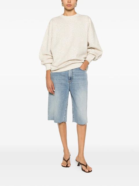 ANINE BING leopard-pattern logo sweatshirt - Neutrals - zdjęcie produktu nr 2