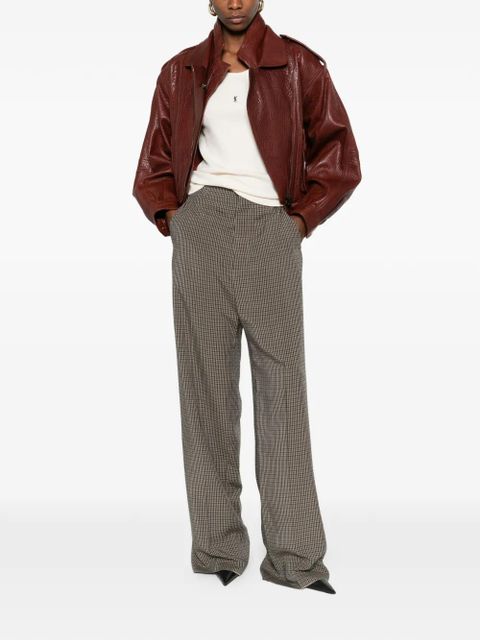 Saint Laurent logo-embroidered tank top - Neutrals