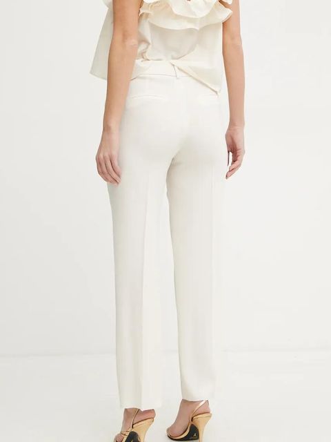 Marella spodnie LELLO damskie kolor beżowy proste high waist 2513131152200