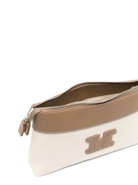 Max Mara logo-patch clutch bag - Neutrals