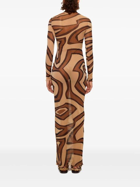 PUCCI wave-print turtleneck dress - Neutrals