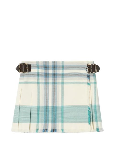 Burberry check viscose blend mini kilt - Neutrals - zdjęcie produktu nr 1