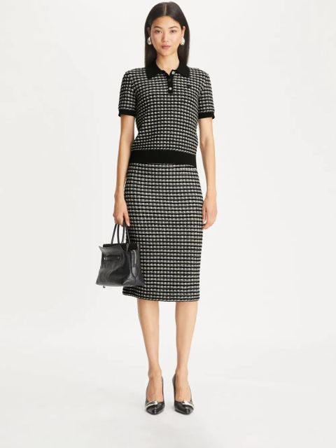 Tory Burch jacquard skirt - Black