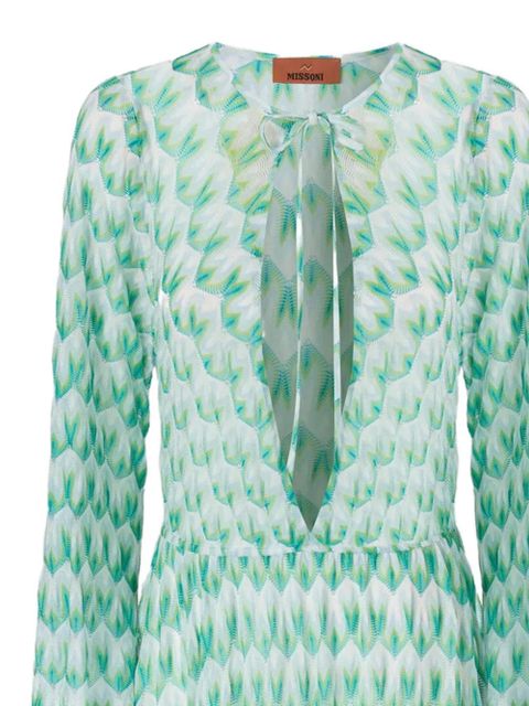 Missoni V-neck patterned beach dress - Green - zdjęcie produktu nr 2