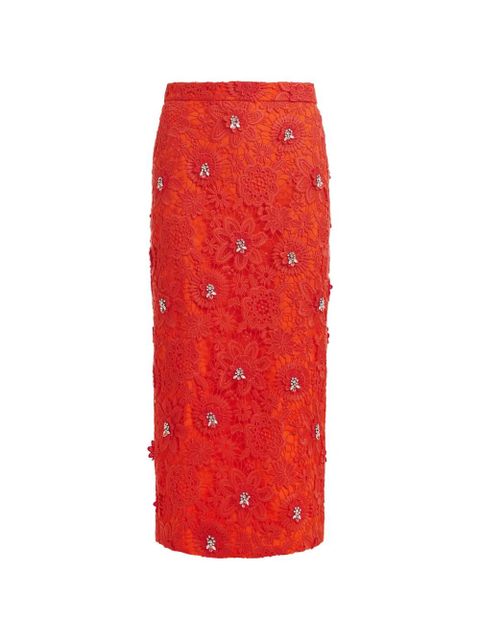 Essentiel Antwerp floral rhinestone midi skirt - Red - zdjęcie produktu nr 1