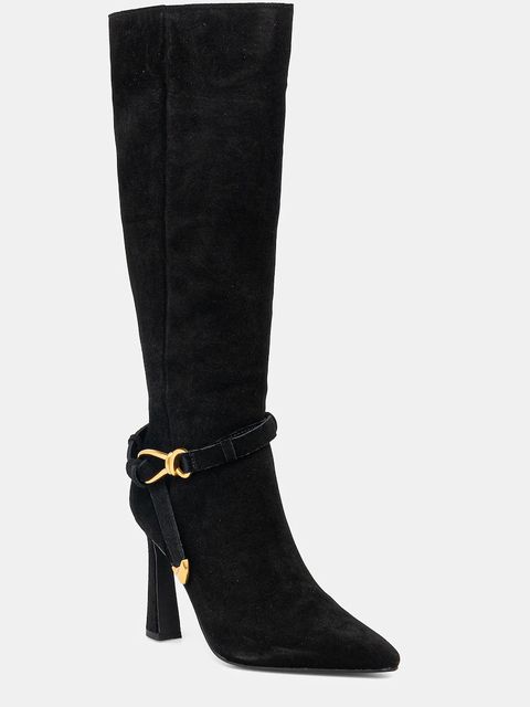 Steve Madden kozaki zamszowe Sirrens damskie kolor czarny na słupku 11004776 - zdjęcie produktu nr 1