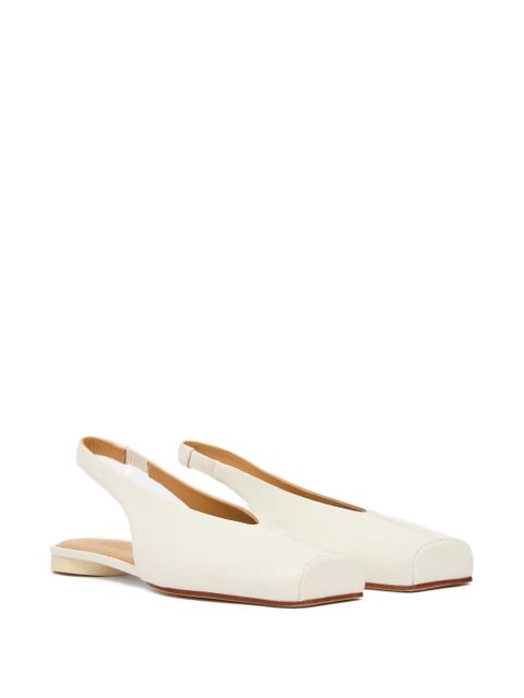 MM6 Maison Margiela square-toe slingback flat pumps - White - zdjęcie produktu nr 2