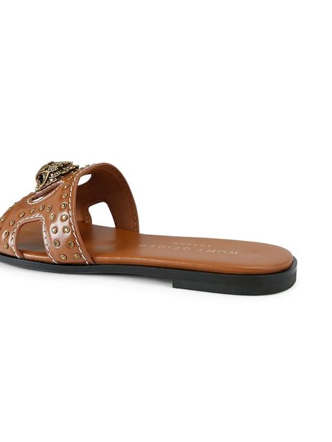 Kurt Geiger London klapki skórzane Eagle Stud Cut Out Flat