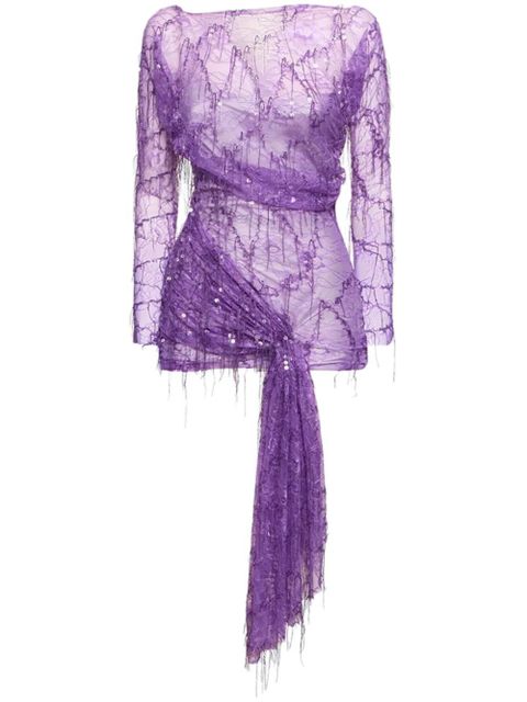 Christopher Esber Enceased Beaded Ivy Lace dress - Green - zdjęcie produktu nr 1