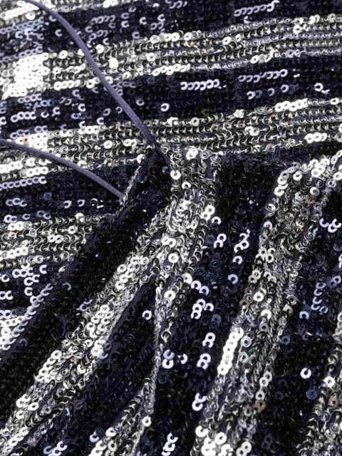 Balmain striped sequinned-tulle minidress - Blue