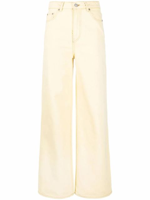 GANNI Magny wide-leg jeans - Yellow