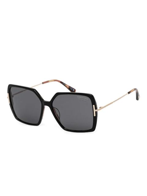 Saint Laurent Eyewear geometric-frame sunglasses - Black - zdjęcie produktu nr 2