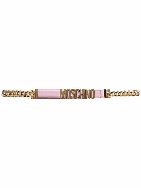 Moschino chain-link logo belt - Pink - zdjęcie produktu nr 1