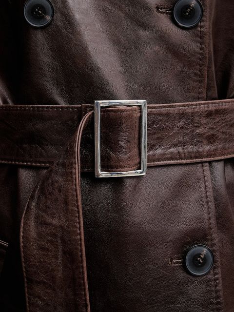 MAX&Co. płaszcz skórzany kolor brązowy 2526476013200