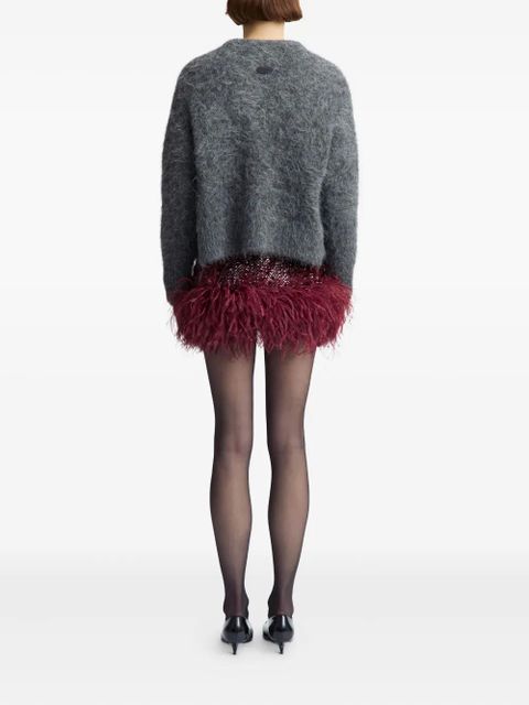 16Arlington Giaci feather-trim mini skirt - Red