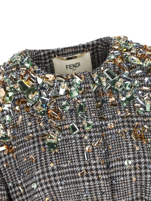 FENDI crystal-embellished jacket - Grey
